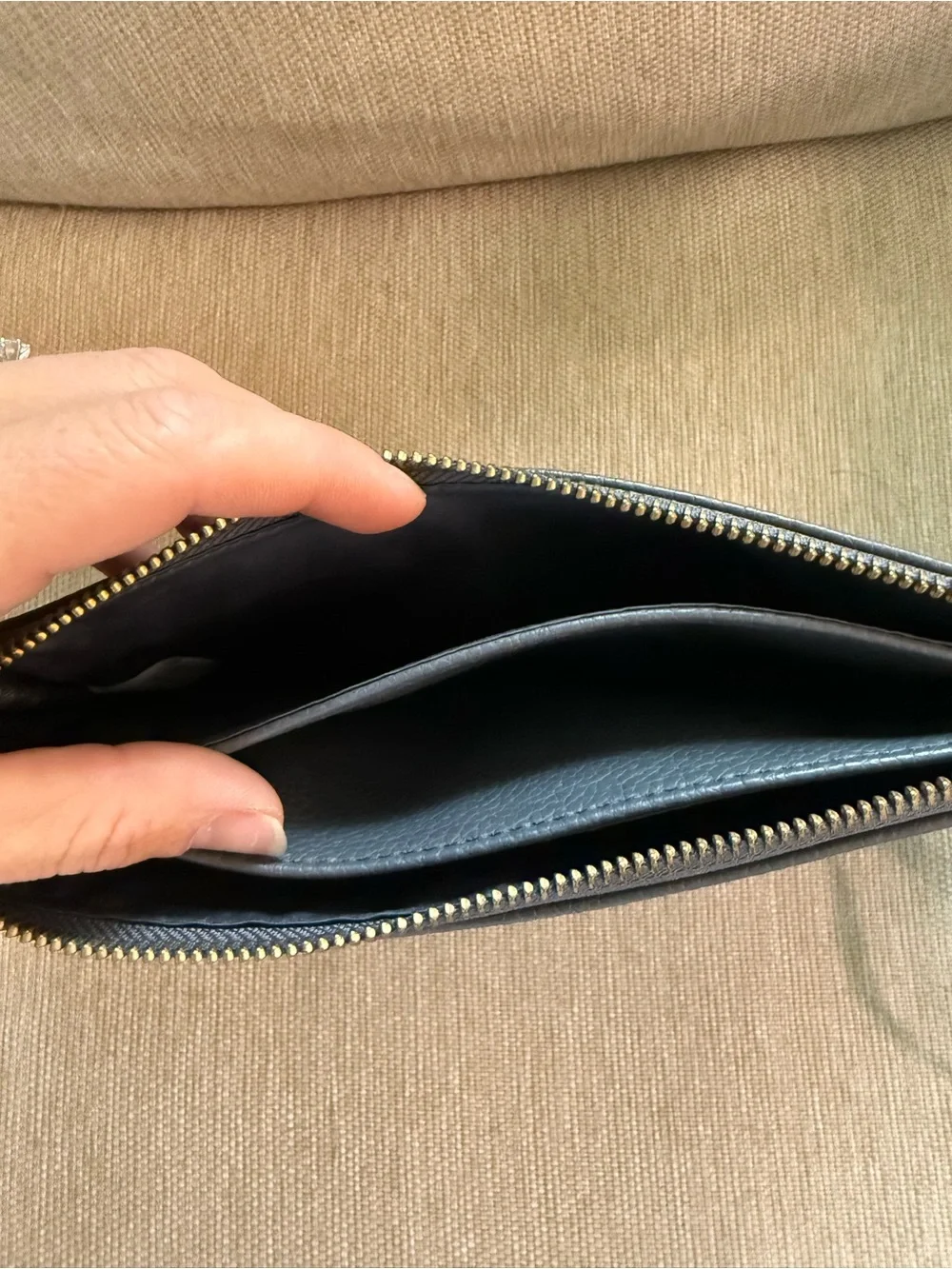Freshly Picked Black Pebbled Leather Wristlet Clutch with Tassel